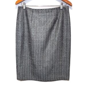 💠LAURA Metallic Tweed Look Pencil Skirt Dressy Shiny Business Party Shimmer